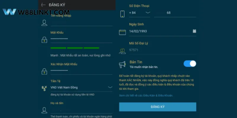Cách đăng ký W88 nhanh chóng